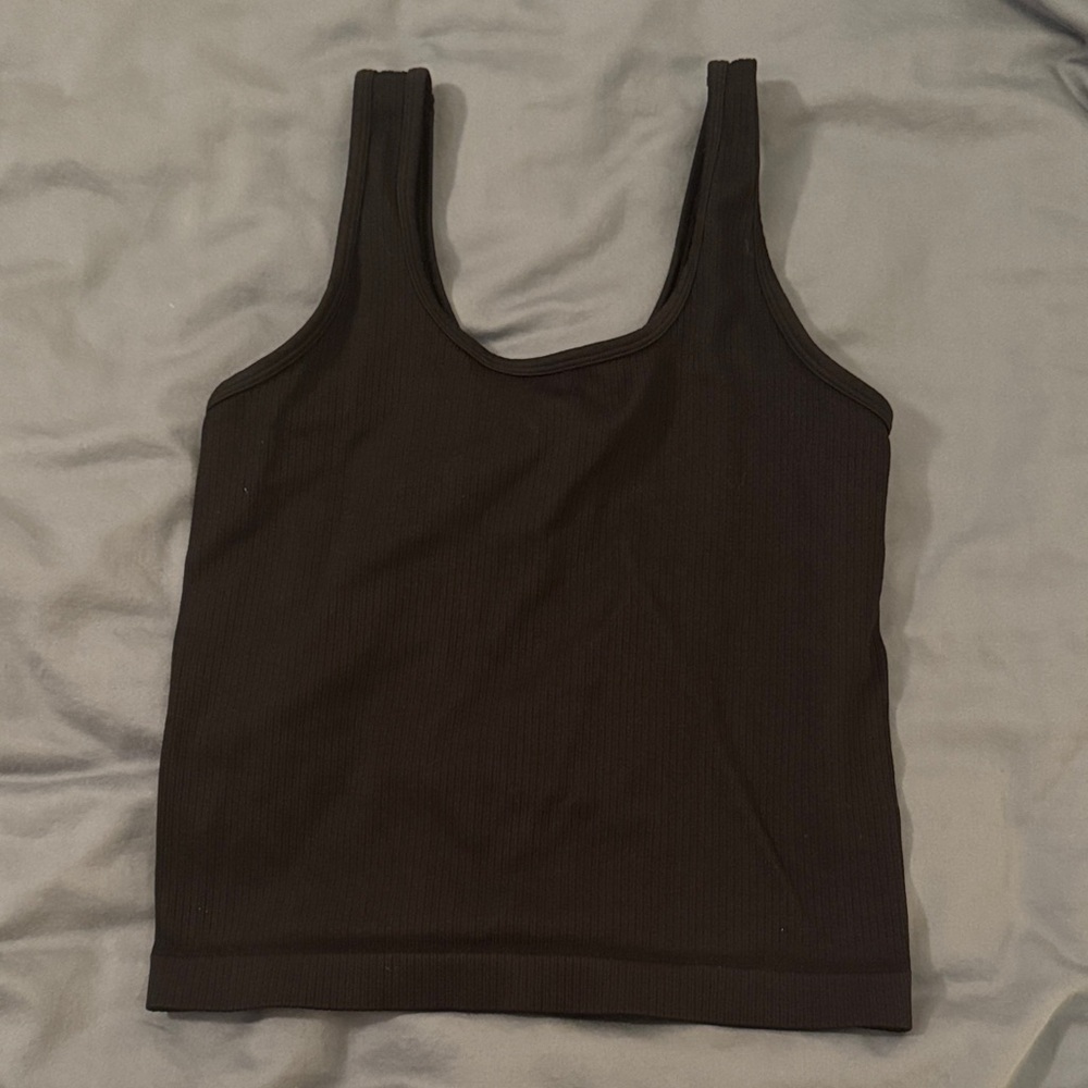 Black and dusky purple Ribbed Women's Tank Top